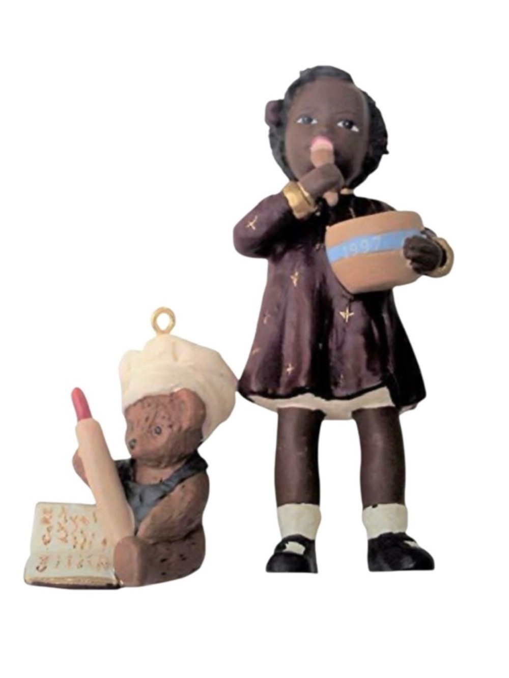 Hallmark 1997 “Nikki-All Gods Children” 2pc. Christmas Ornament Set